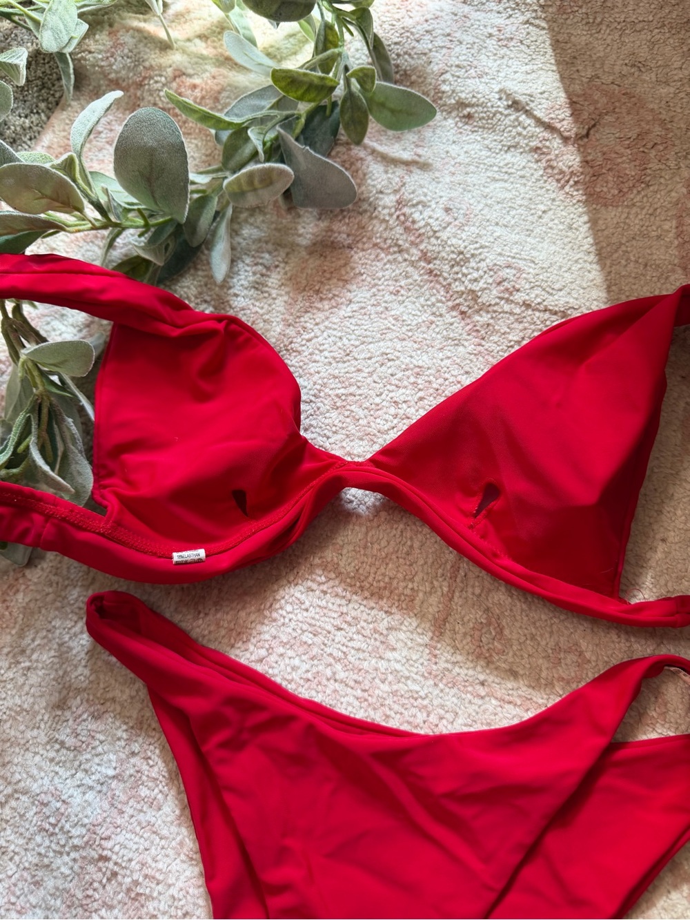 Women's Red Triangle Bikini Set - Picture 4 of 5